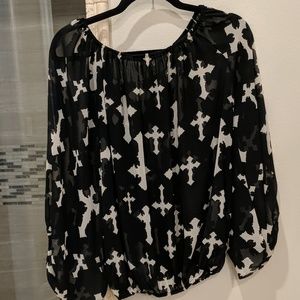 Sheer cross top